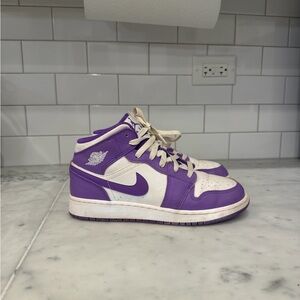 Nike Air Jordan 1 Low Purple & White Casual Sneakers